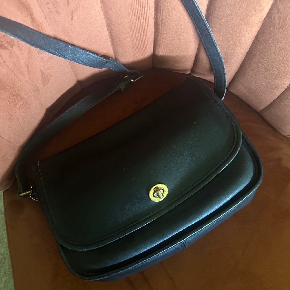 Coach Black Leather Crossbody Bag / City Bag